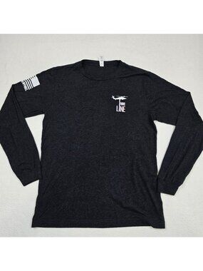 Gremlin Nine Line Long Sleeve T-Shirt Size M Black Patriot